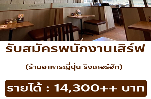 รับสมัครพนักงานเสิร์ฟ ร้านอาหารญี่ปุ่น ริงเกอร์ฮัท