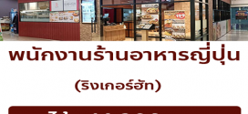 รับสมัครพนักงานร้านอาหารญี่ปุ่น ริงเกอร์ฮัท