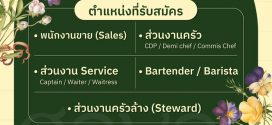 รับสมัครพนักงานร้านอาหาร Sama Garden และ Gaya